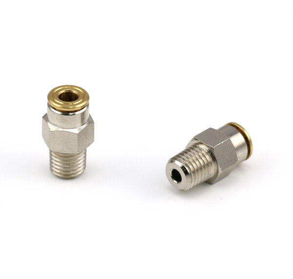 Quick connector straight - M10x1 tap to Ø 4 mm - Push-in - Brass